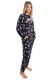 DKNY γυναικεία φλις πυτζάμα (homewear) σε μαύρο χρώμα με ροζ και μπλε λεπτομέρειες, άνετη γραμμή,95%polyester, 5%elastane YI90063-045