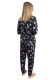 DKNY γυναικεία φλις πυτζάμα (homewear) σε μαύρο χρώμα με ροζ και μπλε λεπτομέρειες, άνετη γραμμή,95%polyester, 5%elastane YI90063-045