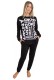 DKNY γυναικεία φλις πυτζάμα (homewear) σε μαύρο χρώμα με λευκά γράμματα, άνετη γραμμή,95%polyester, 5%elastane YI90063-056