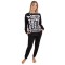 DKNY γυναικεία φλις πυτζάμα (homewear) σε μαύρο χρώμα με λευκά γράμματα, άνετη γραμμή,95%polyester, 5%elastane YI90063-056