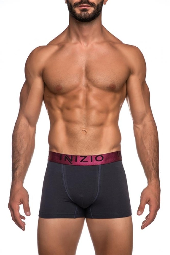 Inizio ανδρικό βαμβακερό boxer με μεταλιζέ λάστιχο,στενή γραμμή,95%cotton 5%elastane  ΙΝ4400-ΚΕΡΑΣΙ